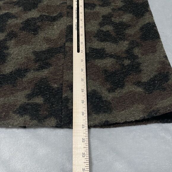 Zara Trafaluc Jacket Womens Small Military Green Camouflage Camo Patch Zip Wool - Picture 8 of 9